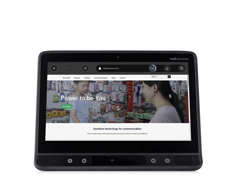 TD Browse av Tobii Dynavox som presenteras på en enhet från Tobii Dynavox TD I-Series