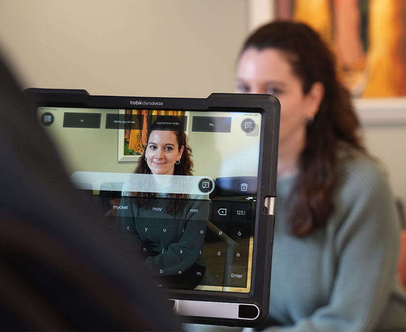 Exempel på genomskinligt läge i Tobii Dynavox app TD Talk