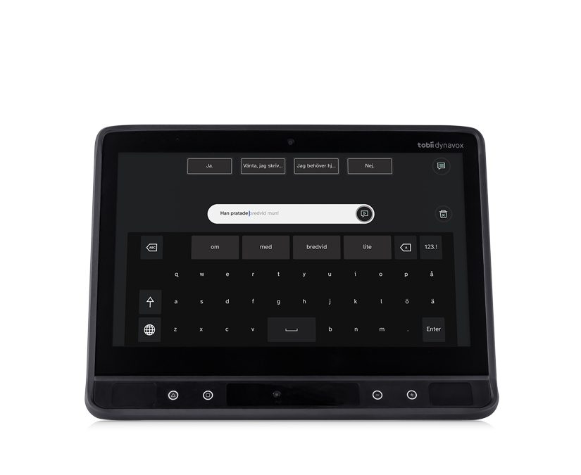 Tobii Dynavox TD I-13 AAC device front view featuring TD Talk 