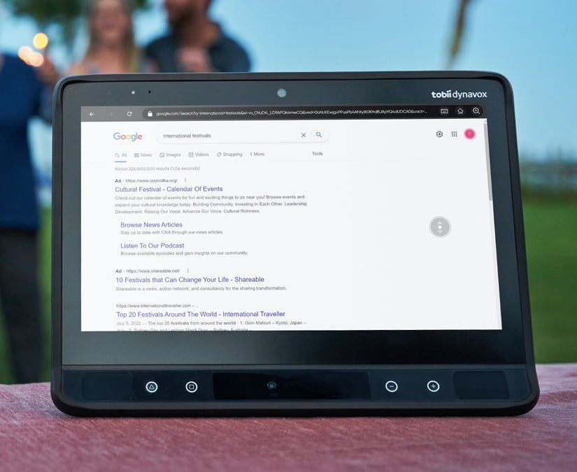 TD Browse visar scrollfunktionen på en TD I-Series SGD från Tobii Dynavox