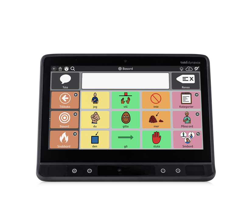 Tobii Dynavox TD I-13 AAC-enhet framifrån med TD Snap