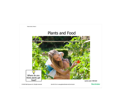 Tobii Dynavox Activities-to-Go book about plants and living things