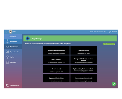 Tobii Dynavox Pathways for Core First sektion för Bygga förmågor