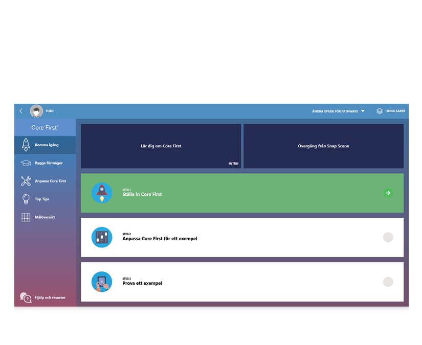 Tobii Dynavox Pathways for Core First, kom i gång med Core First