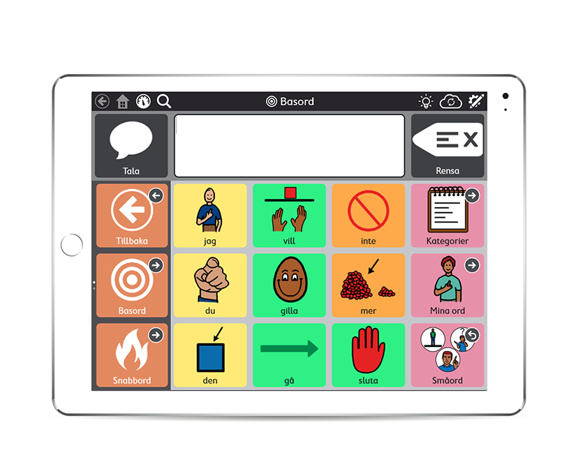 Tobii Dynavox TD Snap-program på en iPad