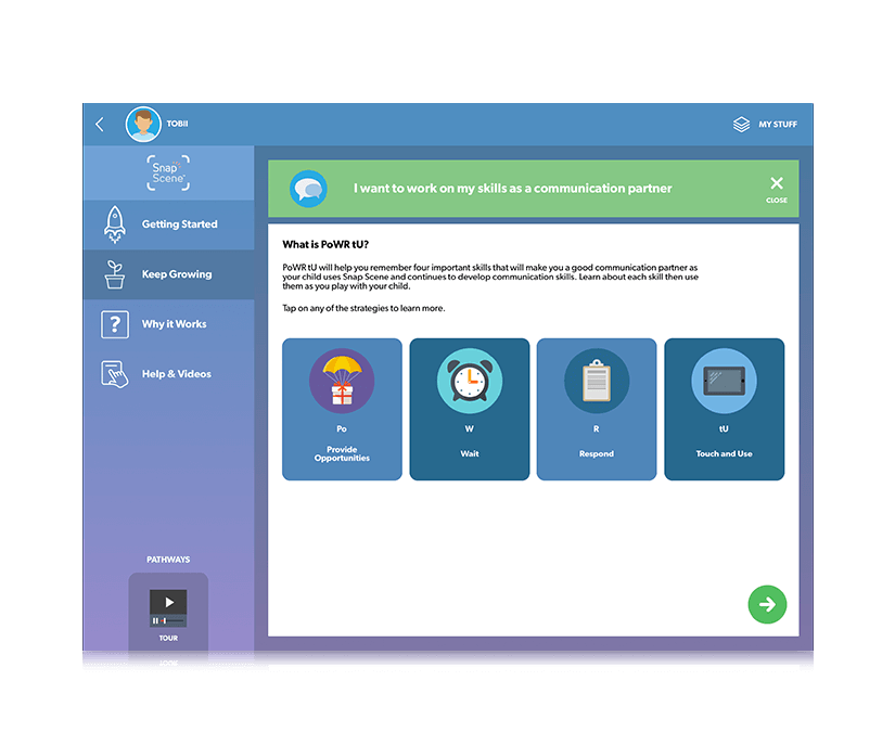 Tobii Dynavox Pathways for Snap Scene Vad är PoWR tU