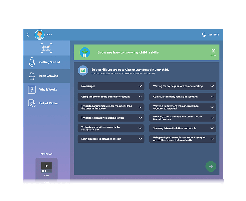 Tobii Dynavox Pathways for Snap Scene Öva ditt barns läs- och skrivförmåga