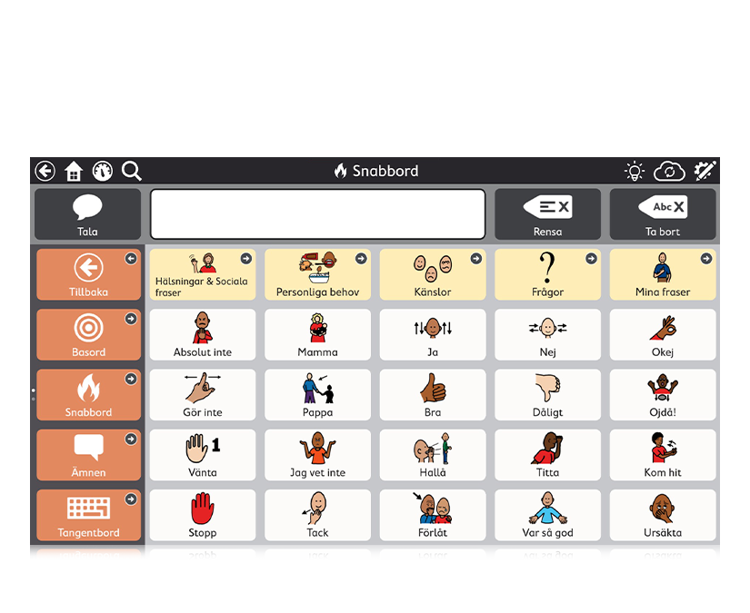 Tobii Dynavox TD Snap med PCS-symboler