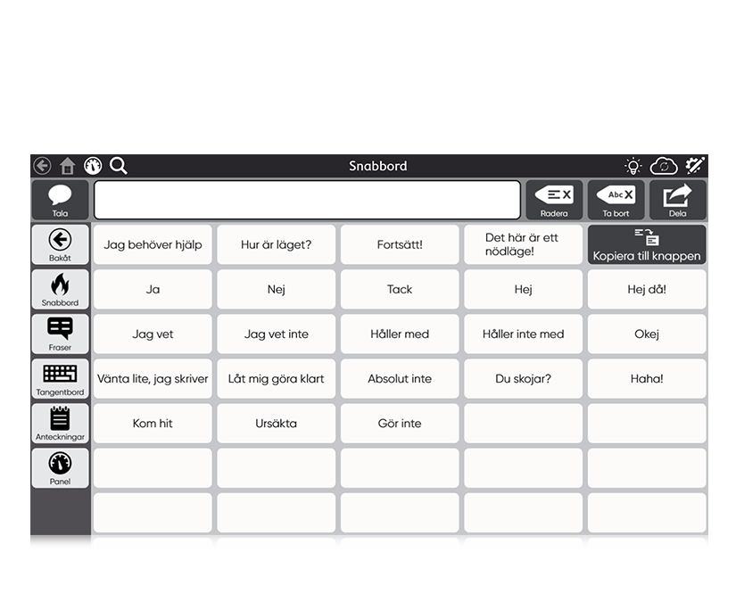 Tobii Dynavox TD Snap Text siduppsättning 